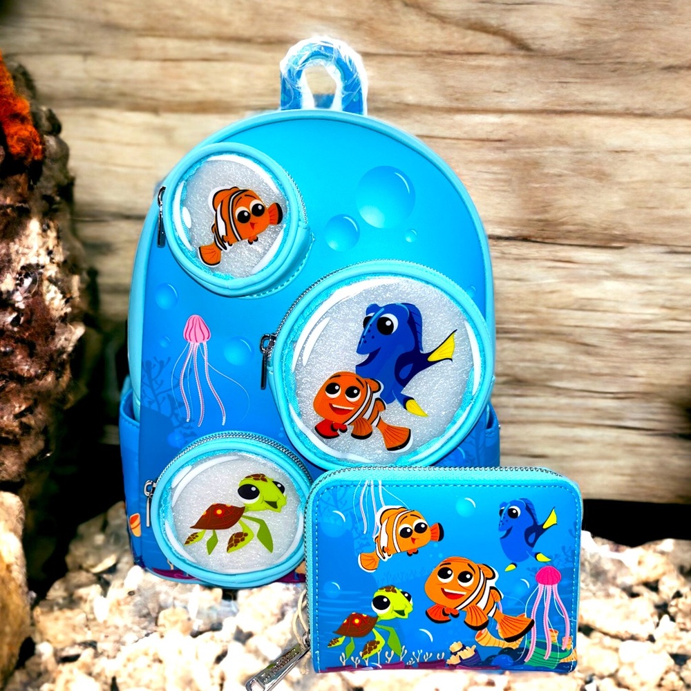 Disney Finding Nemo 20th Anniversary Bubble Pockets Mini Backpack and Zip Wallet